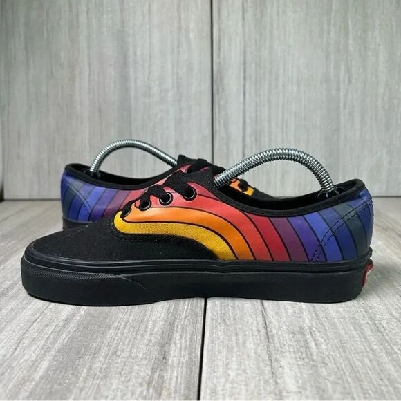 Vans Authentic Refract Rainbow Sunset Stripes Lace Up Sneaker Women’s Size 7 - Picture 2 of 10